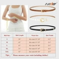 thumbnail image 5 of 3 Pack Women Skinny Leather Belt for Dresses Thin Leather Waist Belts for Ladies Jeans 0.5" width, 5 of 7