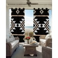 thumbnail image 4 of Black White Boho Blackout Curtains 54 Inches Long for Bedroom, Modern Western Aztec Abstract Geometric Thermal Insulated Room Darkening Black Out Window Curtain Panels Grommet Drapes for Living Room, 4 of 8