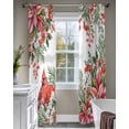 thumbnail image 4 of Cardinal Bird Sheer Curtains 84 Inch Length 2 Panels Set for Living Room/Bedroom, Winter Poinsettia Berry Pine Cones Floral Kitchen Curtains Grommet Semi-Sheer Curtains Window Treatments 42"x84"x2, 4 of 7