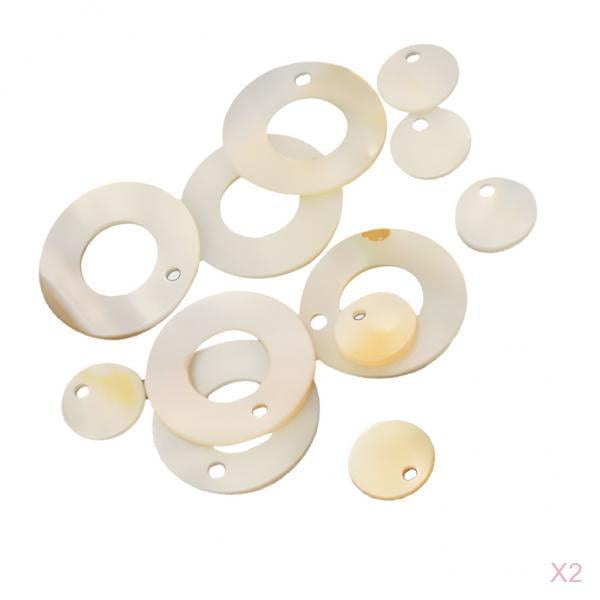 24x MADRE de PERLA de Abalorio 10 Mm Y 20 Mm en Fabricación de Collares de Joyería Zulema Jewelry Round Circle
