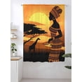 thumbnail image 2 of Sheer Curtains 72 Inches Long, Africa Black Women Semi Sheer Curtains Light Filtering Window Treatment, African Native Ethnic Sunset Privacy Voile Drapes for Living Room Bedroom 52x72 Inch, 2 of 7