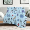 thumbnail image 4 of Science-Themed Flannel Fleece Blanket - Soft, Cozy, Warm Decorative Throw for Bedroom, Living Room, Dorm, Sofa, or Office - All-Season Gift with Vibrant Lab Equipment & DNA Design, Blanket for Bed, 4 of 8