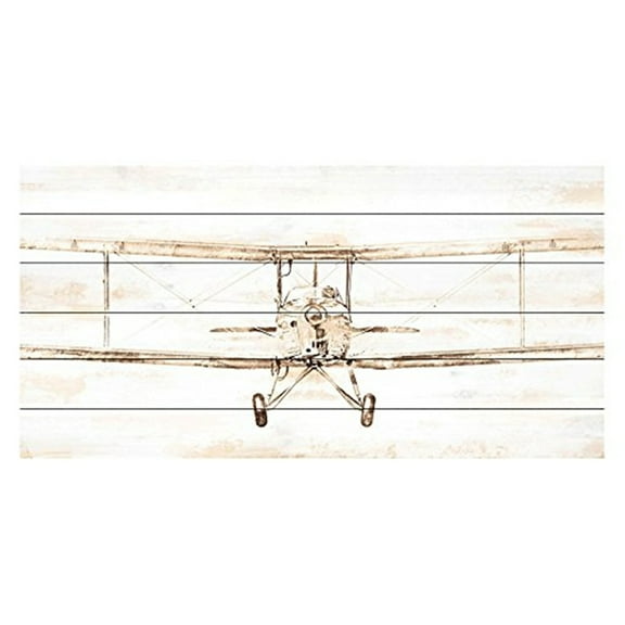 Marmont Hill "Bi-Plane" Painting Print on White Wood