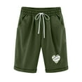 thumbnail image 2 of AXXD Green Shorts for Women High Waisted Casual Summer Shorts Printing Elastic Waist 5-inch Pants Drawstring 5-inch Shorts Mother's Day, 2 of 6