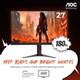 thumbnail image 2 of AOC CQ27G4H 27" Curved Gaming Monitor, QHD 2K 2560x1440, 1500R VA, 180Hz 0.5ms, AMD FreeSync Premium, Height Adjustable Stand, Xbox PS5 Switch Compatiable, 3-Year Zero-Bright-dot, 2 of 3