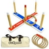 GoSports Premium Wooden Ring Toss Game with Carrying Case, Indoor Outdoor Fun for all Ages
