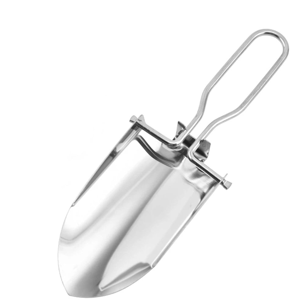 2 pack Foldable Hiking Trowel Stainless Steel Camping Shovel Portable Gardening Trowel Folding Design with Carry Pouch