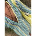 thumbnail image 6 of Womens Crochet Bell Long Sleeve V Neck Loose Maxi Dress Boho Eyelet Long Sundresses with Slit Blue & Yellow. S, 6 of 10