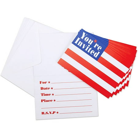 Stars & Stripes Invitations and Envelopes, 8-Pack