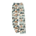 thumbnail image 4 of Hvot&aat Womens Christmas Pajama Pant Flannel Funny Cute Print Lounge Pj Bottoms Straight Leg Casual Trousers, 4 of 6