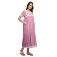 thumbnail image 2 of Moomaya Printed Nightdress For Ladies Cotton Ruffled Border Nursing Night Gown, 2 of 6