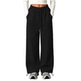 thumbnail image 2 of Bixock Toddler Boys Sweatpants Elastic Waist Jogger Pants Kids Double Drawstring Pleated Detail Solid Color Side Pocket Loose Fall Winter Sport Casual Wear Size 10-11Years, 2 of 6