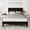 Black, variant on Full Size Bed Frame, Velvet Upholstered Platform Bed with Wingback Headboard, Wooden Slat Support, No Box Spring Needed, Easy Assembly, Navy Blue