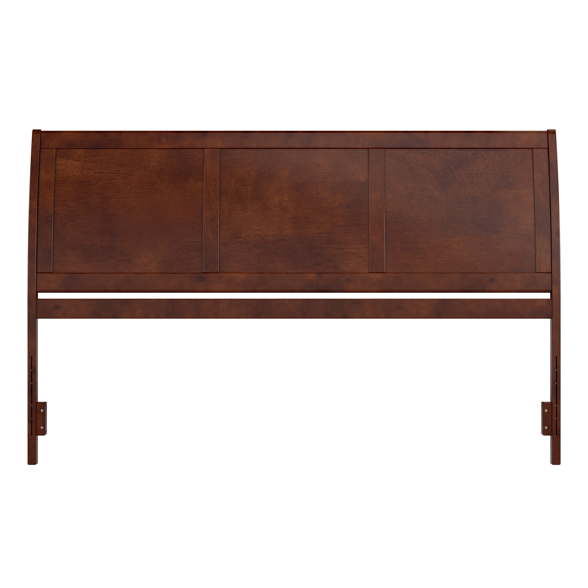 AFI Portland King Sleigh Solid Wood Panel Headboard with Attachable Charger, Walnut