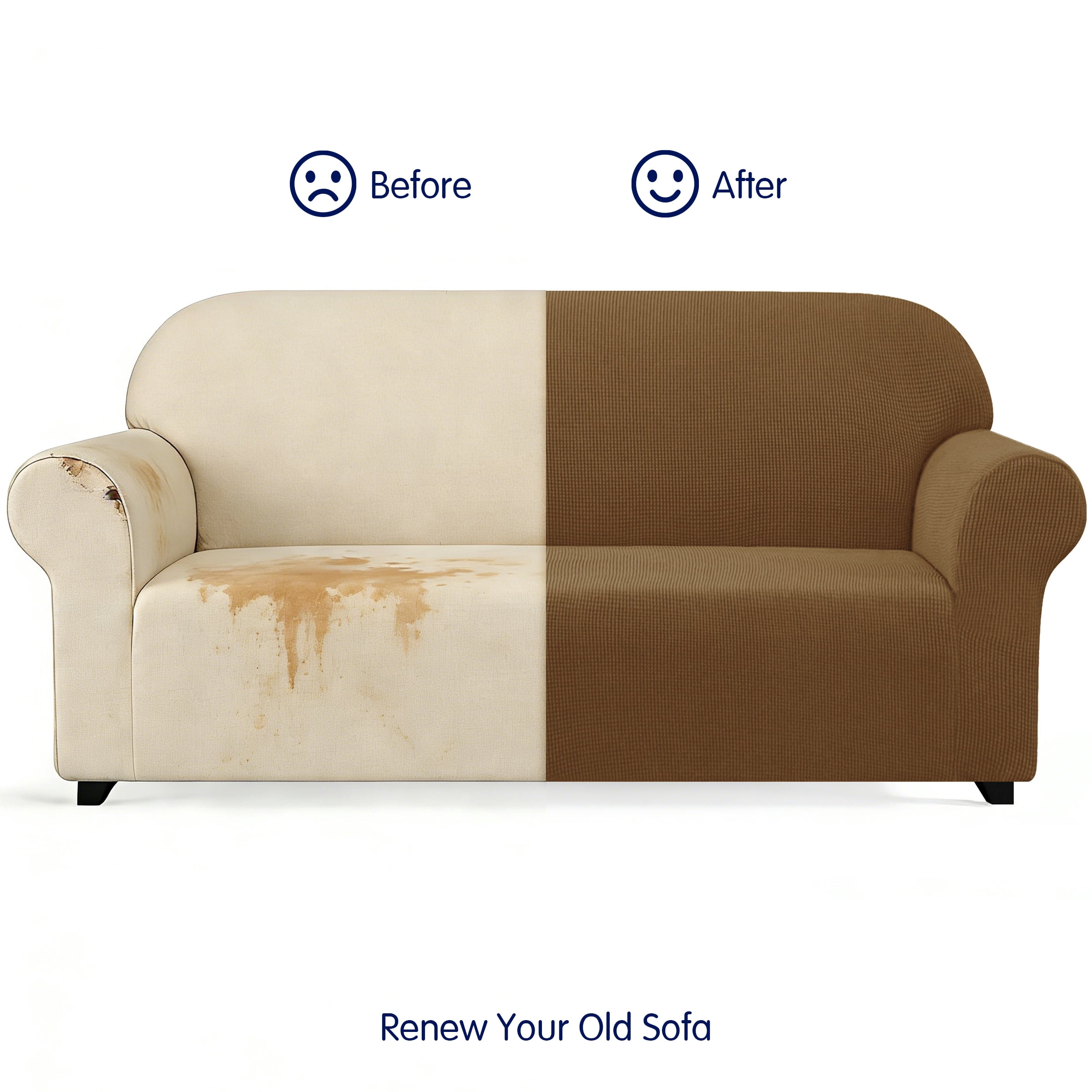 Subrtex 1-Piece Stretch Sofa Slipcover Non Slip Couch Cover (Loveseat, Coffee)