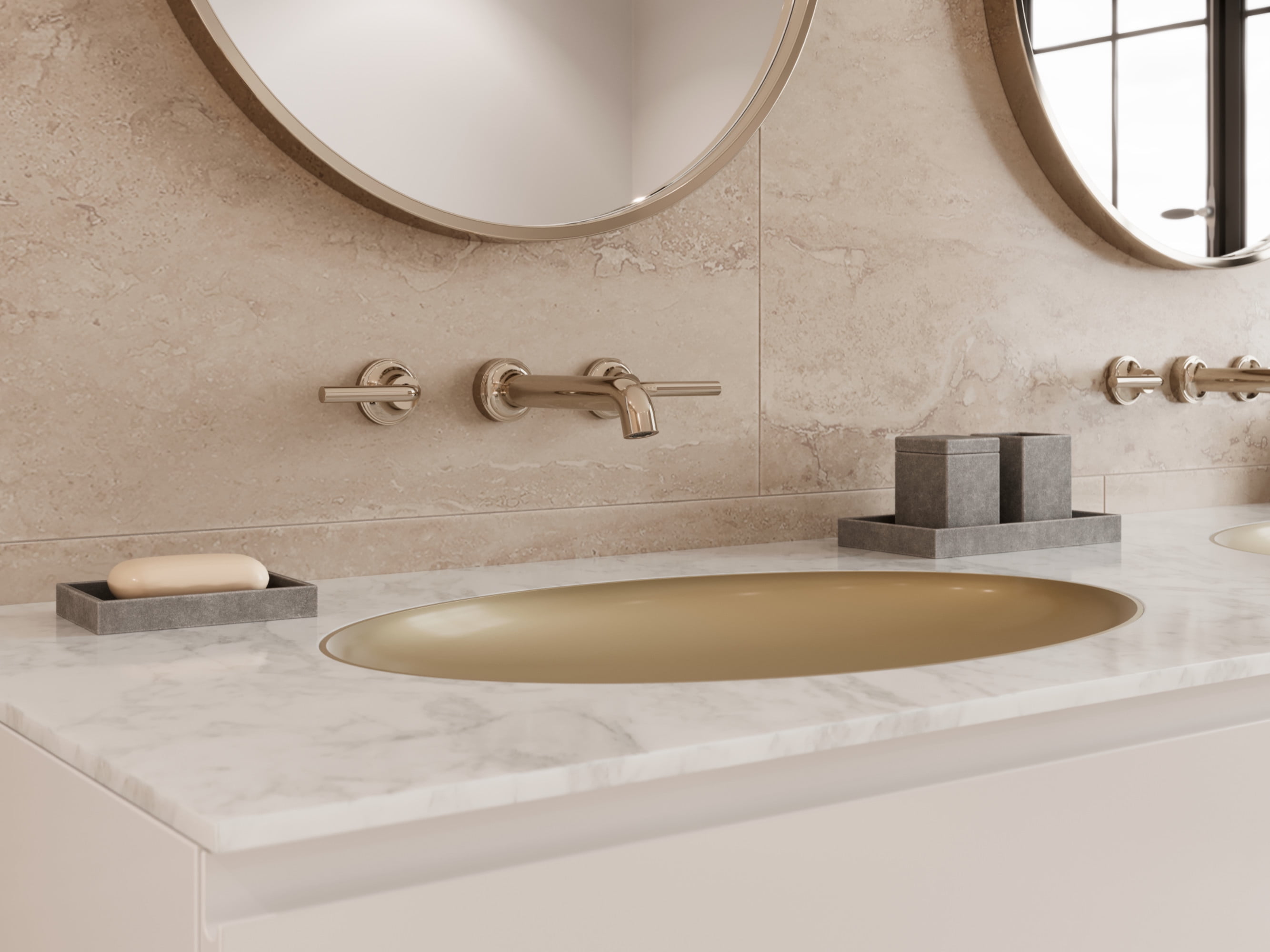 Pfister LG49-TNT2D Tenet 1.2 GPM Wall Mounted Widespread Bathroom Faucet - Nickel