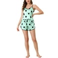 thumbnail image 2 of INSPIRE CHIC Women's Satin Pajamas Set Sleepwear Nightwear Cami Tops with Shorts Loungewear XS Green, 2 of 6