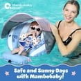 thumbnail image 3 of Mambobaby Self Inflating Baby Pool Float with Canopy- Blue, 3 of 7