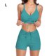 thumbnail image 3 of Toystoory Traje de baño de mujer con cordón de Color sólido inalámbrico acolchado conjunto de baño de verano traje de baño de poliéster sin mangas Traje de baño Verde L Toystoory OD021111-13, 3 of 6
