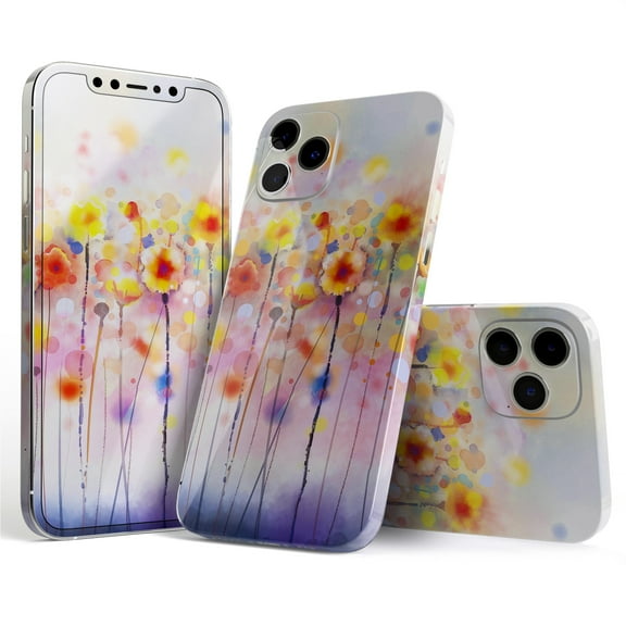 DesignSkinz Drizzle Watercolor Flowers V1 Full-Body Skin Decal Wrap Cover for iPhone 16