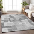 thumbnail image 5 of HomeRoots 662458 9 x 12 ft. Silver & Gray Abstract Geometric Washable Machine Made Rectangle Area Rug with UV Protection, 5 of 9