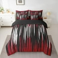 thumbnail image 2 of Homewish Abstract Ombre Stripes 7-Piece Bedding Comforter Set,Modern Geometric Pattern King Bedding Sets,Red White Line Bed Sheets For Adults,Breathable Home Decor Reversible, 2 of 8