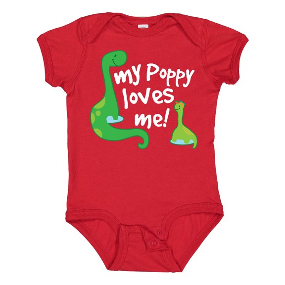 Inktastic My Poppy Grandpa Loves Me Boys Baby Bodysuit
