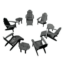 Highwood 12-pc Classic Westport Adirondack Set with 6 Classic Westport Adirondack Chairs, 3 Classic Westport Side Tables, and 3 Adirondack Ottomans - Outdoor, Eco-friendly, Synthetic Wood