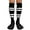 Black / White, variant on Couver Cotton 4 White Stripes Knee High Softball Baseball Sports Tube Socks, Bright Green/White, Large