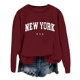 thumbnail image 2 of Womens Sweatshirt Long Sleeve Loose Fit Pullover Sweater New York Print Crewneck Casual Fall Y2K Top, 2 of 4