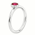 thumbnail image 3 of Bague en Argent Sterling Stackable Expressions Ovale en Rubis Créé Taille 5, 3 of 3