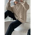 thumbnail image 5 of EMMIOL Women's Chunky Cable Knit Oversized Sweater Long Sleeve Crewneck Pullover for Casual Fall Outfits, 5 of 6