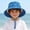 Blue b, variant on Kids' Pineapple Print Bucket Hat, Adjustable Cotton Sun Hat with Chin Strap for Beach and Summer Trips, 1-8 Years Blue d 1 Years
