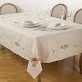 thumbnail image 2 of Fennco Styles Embroidered Christmas Tree Design Holiday Linen Blend Tablecloth 67" W x 140" L, 2 of 3