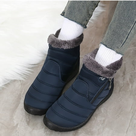 

Ediodpoh Womens Mens Warm Lined Winter Snow Boots Ankle Boots Outdoor Booties Comfortable Shoes for Women Men Boots for Lady Dark Blue 10.5