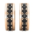 thumbnail image 1 of Dazzlingrock Collection Round Black Diamond Huggies Hoop Earrings for Women (1.45 ctw, Color Black, Clarity Opaque) in 18K Rose Gold, 1 of 5