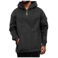 thumbnail image 3 of TOWED22 Quarter Zip Hoodies for Men Oversized Pullover Loose Fit Sweatshirt with Kangaroo Pocket(Black,XL), 3 of 8