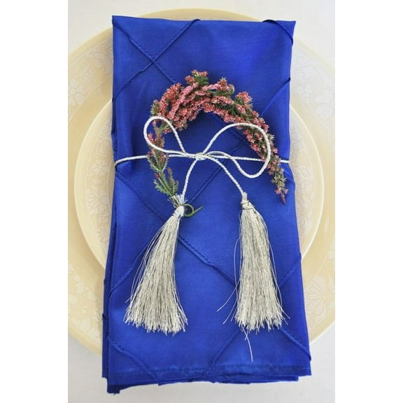 Wedding Linens Inc. 10 pcs 20"x 20" Premium Pintuck Taffeta Table Linen Napkins for Party Wedding Reception Catering Dining Home Restaurants - Royal Blue