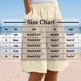 thumbnail image 3 of SELONE Plus Size Shorts with Pockets Mid Waist Lounge Pants Cotton Linen Bermuda Trousers Loose Casual Trendy Pants Drawstring Solid Soft Lightweight Comfortable Khaki 2XL Breathable Summer Clothes, 3 of 7