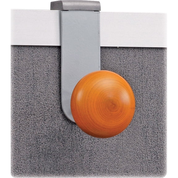 Alba Cubicle Garment Peg, 1 Hook, 1 1/5 x 1 3/8 x 4 3/10, Metallic Grey