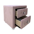 thumbnail image 3 of Mesa de noche Acme tapizada rosa 43x43x43 cm 2 cajones, 3 of 6