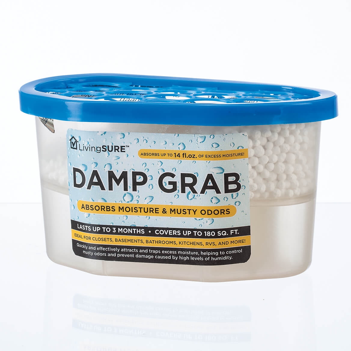 Damp Grab Closet Dehumidifier - Pack of 3, Moisture Control, Fragrance Free, White, 14 oz.