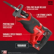 CRAFTSMAN V20 Reciprocating Saw, Cordless, Tool Only (CMCS300B)