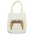 thumbnail image 1 of Dragon Tote Bag, Chinese Style Dragon Archway over Pillars in Building Jumble Folk Ornament, Cloth Linen Reusable Bag for Shopping Books Beach and More, 16.5" X 14", Cream, by Ambesonne, 1 of 2