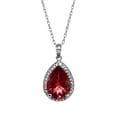 thumbnail image 2 of Galaxy Gold 14K Solid White Gold 20" Necklace with Natural Diamonds and a Pear-Shaped Garnet, 14"-24" Sizes, January Birthstone, Symbol of Passion, 2 of 6