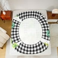 thumbnail image 5 of jejeloiu Cute Cartoon Gnome Queen Sheet Sets,St.Patrick Day Flat Sheet,White Black Checkered Queen Fitted Sheet For Boys Girls,Luxury Bedroom Decor,4pcs, 5 of 7