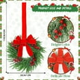 thumbnail image 2 of Guvpev 6 Pcs Small Christmas Wreath 12'' Mini Wreaths for Kitchen Cabinet Wreaths with Berry & Red Velvet Bow Ribbon Window Wreath Christmas Xmas Farmhouse Decoration for Front Door Chair Wall, 2 of 7