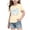 Beige, variant on Kids Cotton Crew Neck Tee Bow Little Bee Graphic Print Breathable Sweet Casual Versatile Short Sleeve Shirts for Boys Girls 3-14T