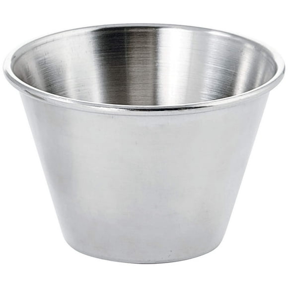 Winco SCP-40, 4-Ounce Stainless Steel Round Ramekin Condiment Sauce Cups, 1 Dozen Pack