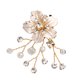 thumbnail image 2 of EeaseMX 1 par de elegantes hebillas de flores para zapatos de novia, accesorio de cristal con perla (dorado), 2 of 7